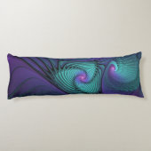 Lila trifft Türkis Modernes abstraktes Fraktal Kun Seitenschläferkissen (Rückseite)