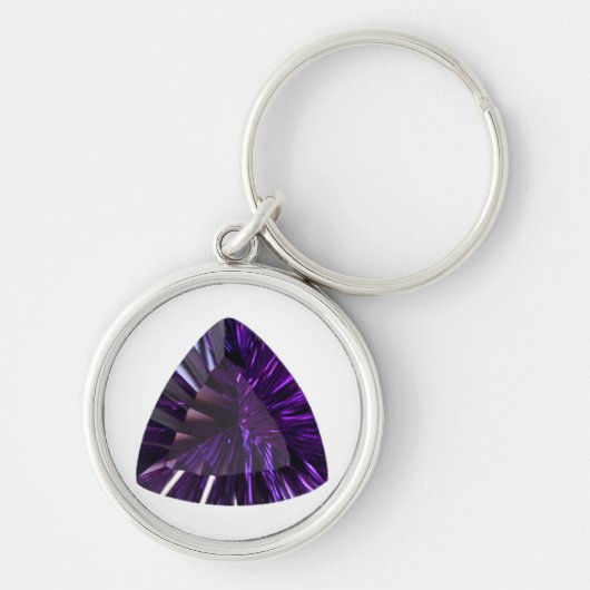 Lila Trillion Amethyst Gemstone Schlüsselanhänger (Vorne)
