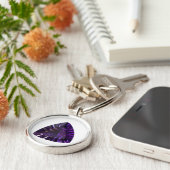 Lila Trillion Amethyst Gemstone Schlüsselanhänger (Seite)