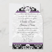 Lila Trim Hochzeit Einladung zum Black Heart Damas (Rückseite)