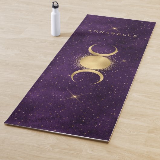Lila Triple Moon Personalisiert  Yogamatte (Beispiel)
