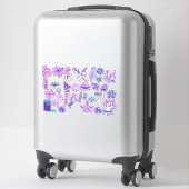 Lila Trippy Psychedelic Mushroom-Blume Aufkleber (Koffer)