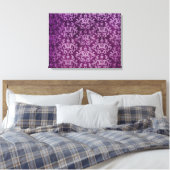 Lila Triptychdruck von Damask botanic & herzen Leinwanddruck (Insitu (Schlafzimmer))