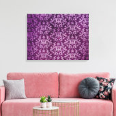 Lila Triptychdruck von Damask botanic & herzen Leinwanddruck (Insitu (Wohnzimmer))