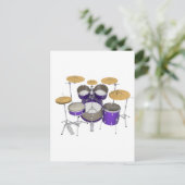 Lila Trommelkit: Postkarte (Stehend Vorderseite)