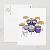 Lila Trommelkit: Postkarte (Vorne/Hinten)