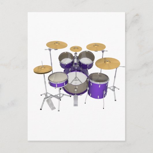 Lila Trommelkit: Postkarte (Vorderseite)