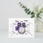 Lila Trommelkit: Postkarte (Stehend Vorderseite)