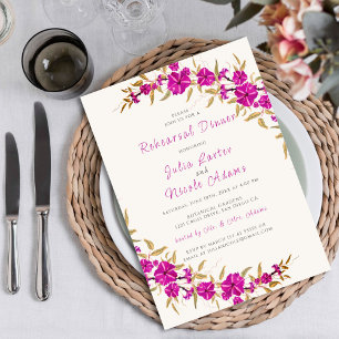 Lila Trompetenrebe-Blumen-Garten-Probedinner Einladung