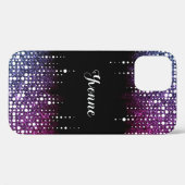 Lila Tropfen Glitzer Regen Glamour Ombre Name Case-Mate iPhone Hülle (Rückseite (Horizontal))