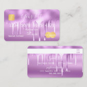 Lila Tropfen-Guthaben (Makeup) Visitenkarte (Vorne/Hinten)