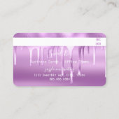 Lila Tropfen-Guthaben (Makeup) Visitenkarte (Rückseite)