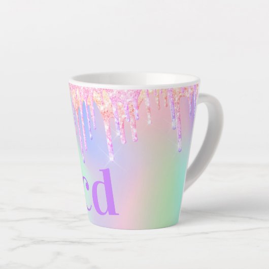 Lila Tropfen monogramm Milchtasse (Rechte Ecke)