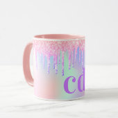 Lila Tropfen monogramm Tasse (Vorderseite Links)