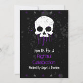 Lila Tropfen Skull Einladung (Vorderseite)