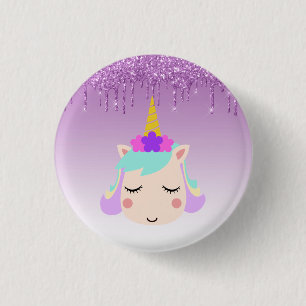 Lila Tropfkörper Glitzer Blumenzwiebeln Button