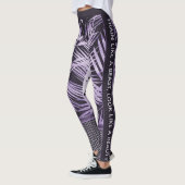 Lila tropische Blätter Glitzer & quote stilvoll Leggings (Links)