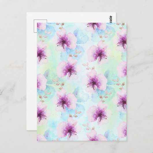 Lila tropische Blume Postkarte (Vorne/Hinten)