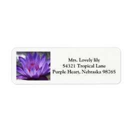 Lila Tropische Wasserlilie - Rückgabenkennzeichnun