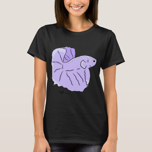 Lila tropischer Fisch T-Shirt (Vorderseite)