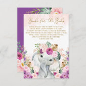 Lila Tropischer Flora-Elefant mit üppiger Vegetati Begleitkarte (Vorne/Hinten)