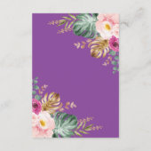Lila Tropischer Flora-Elefant mit üppiger Vegetati Begleitkarte (Rückseite)