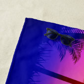 Lila tropischer Strand bei Sonnenuntergang Strandtuch (Beispiel)