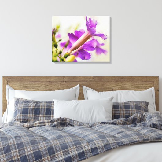 Lila Trumpf Blume Wasserfarben Leinwand (Insitu (Schlafzimmer))
