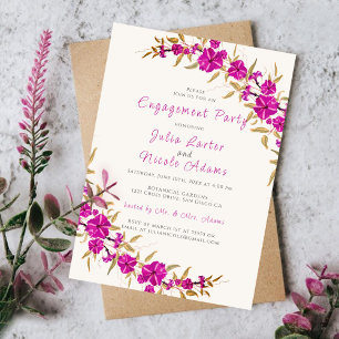 Lila Trumpf Vine Flower Garden Engagement Partei Einladung