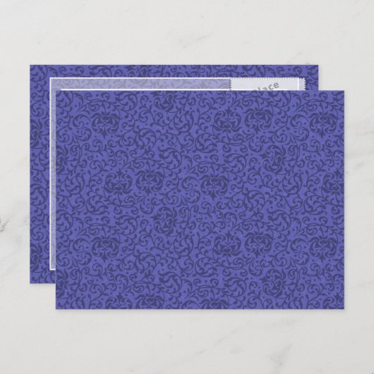 Lila Tudor Gardens Damask Postkarte (Vorne/Hinten)