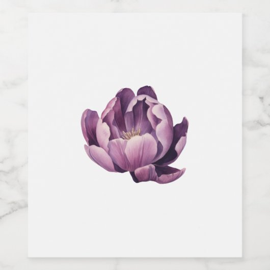 Lila Tulip-Aquarellbilder Weinetikett (Einzelnes Label)