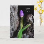 Lila Tulip auf Driftwood Karte (Gelbe Blume)
