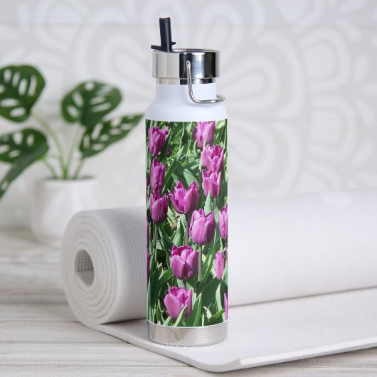 Lila Tulip Blooms Bloral Trinkflasche (Yoga)