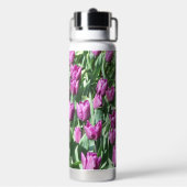Lila Tulip Blooms Bloral Trinkflasche (Hinten)
