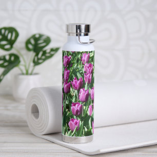 Lila Tulip Blooms Bloral Trinkflasche