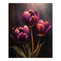 Lila Tulip Blume Art Print Poster