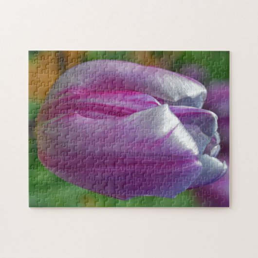 Lila Tulip Blume Art Puzzle (Horizontal)
