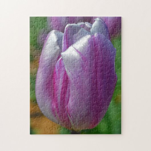Lila Tulip Blume Art Puzzle (Vertikal)