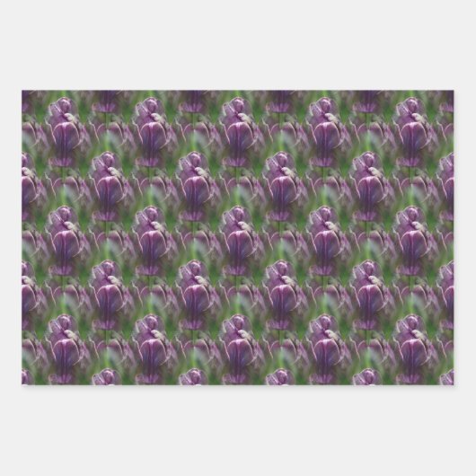 Lila Tulip Blume Naturmuster Geschenkpapier Set (Vorderseite 2)