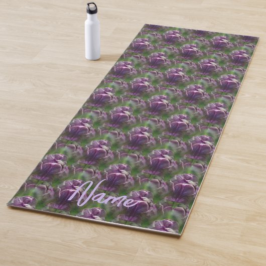 Lila Tulip Blume Naturmuster Personalisiert Yogamatte (Beispiel)