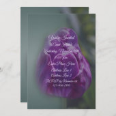 Lila Tulip Blume Party Einladung (Vorne/Hinten)