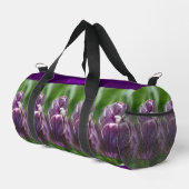 Lila Tulip-Blume Personalisiert Duffle Bag (Rechte Ecke)