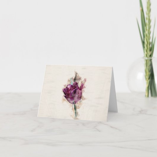 Lila Tulip Dankeskarte (Vorderseite)