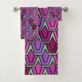 Lila Tulip-Feld Badhandtuch Set