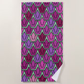 Lila Tulip-Feld Strandtuch (Vorderseite)