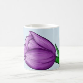 Lila Tulip Floral Liebe Personalisiert Blaue Tasse