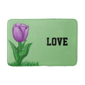 Lila Tulip Floral Sage Green Liebe Badematte (Vorderseite)