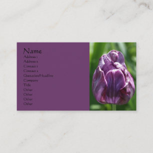 Lila Tulip Flower Fotografy Business Card Visitenkarte