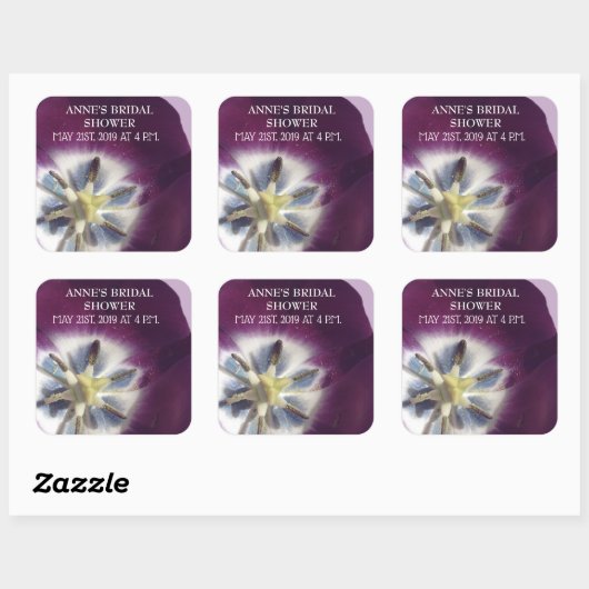 Lila Tulip Foto Sticker Brautparty (Blatt)