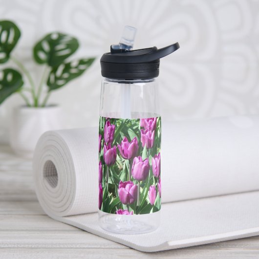 Lila Tulip Garden Floral Trinkflasche (Yoga)